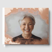 Begrafenis Gastboek Roos Gold Clouds Folie Gastboe Gastenboek (Voorkant)