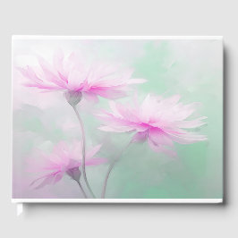 Begrafenis gastenboek roze bloemen