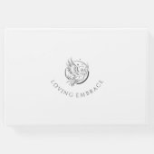 Begrafenis gastenboek roze en blauw bloemen (Achterkant)