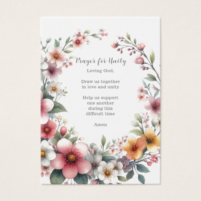 Begrafenis / Gedachtenisgebed voor Eenheid Visitekaartje (Voorkant)
