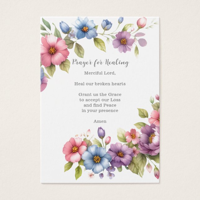 Begrafenis / Gedachtenisgebed voor genezing Visitekaartje (Voorkant)