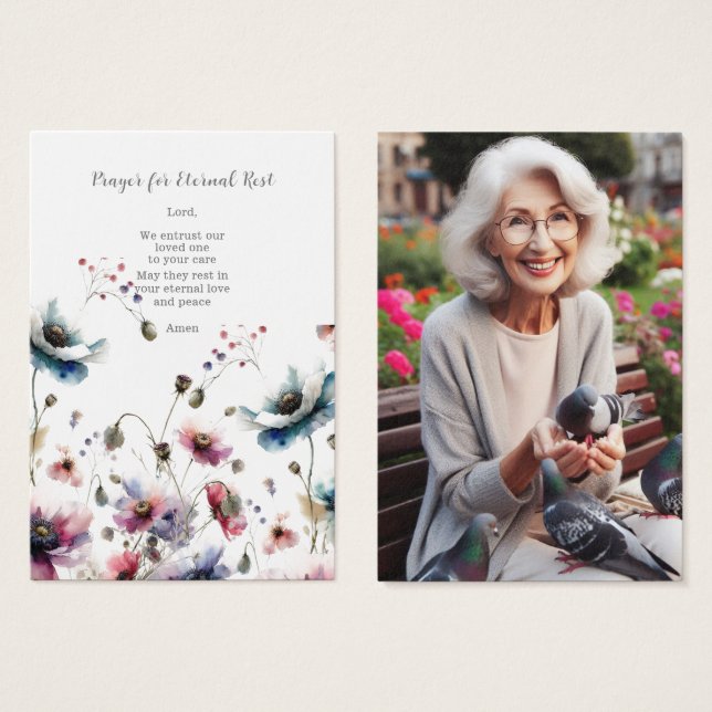 Begrafenis / Gedenkgebed Kaart voor de eeuwige rus (Voorkant /achterkant)