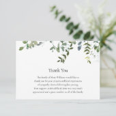 Begrafenis Gedenkgroen Dank u Nota Kaart (Staand voorkant)