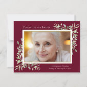 Begrafenis Gedenkteken Groen Bourgondië Foto Bedankkaart (Achterkant)