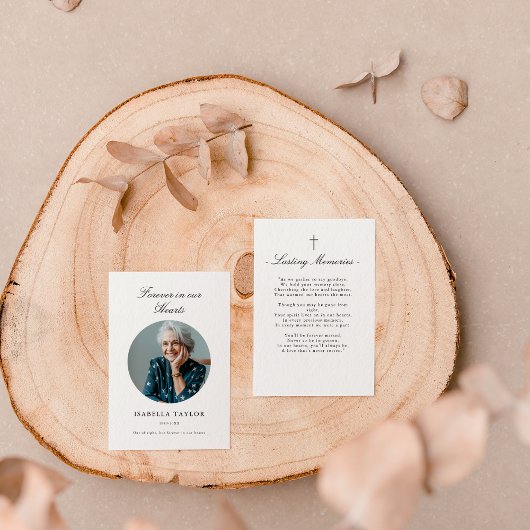 Begrafenis Gedenkteken Katholiek Kruis Foto Gebed  Visitekaartje