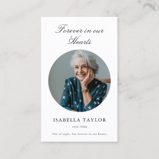 Begrafenis Gedenkteken Katholiek Kruis Foto Gebed  Visitekaartje (Voorkant)