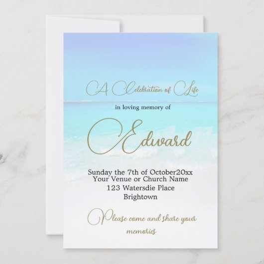 Begrafenis Gedenkteken Oceaan Zee Scène Foto Kaart (Achterkant)