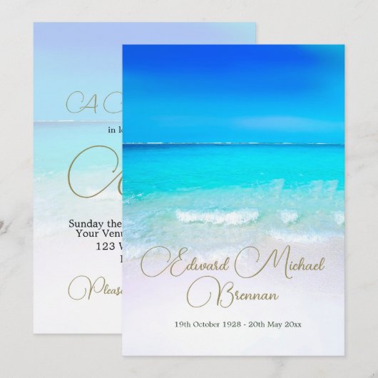 Begrafenis Gedenkteken Oceaan Zee Scène Foto Kaart (Voorkant / Achterkant)