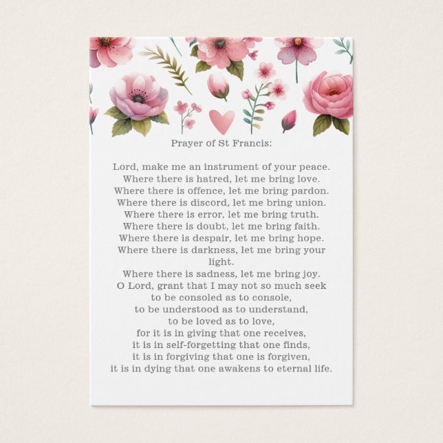 Begrafenis / gedenkteken van St. Franciscus Visitekaartje (Voorkant)