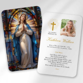 Begrafenis Glas in lood Mary Prayer Sympathy Card Visitekaartje