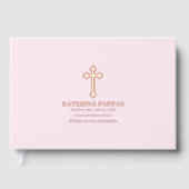 Begrafenis Grieks-orthodoxe roze roos goud Gastenboek (Voorkant)