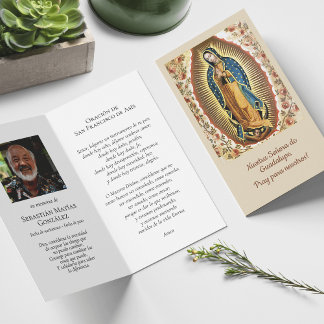 Begrafenis Guadalupe Spaanse Gebed Sympathie Kaart