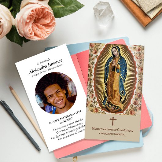 Begrafenis Guadalupe Spaanse Gebed Sympathie Kaart