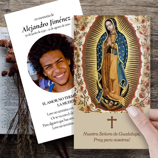 Begrafenis Guadalupe Spaanse Gebed Sympathie Kaart