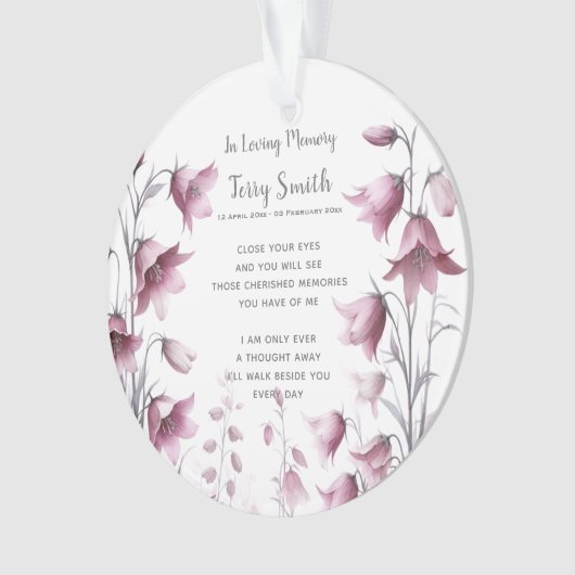 Begrafenis / Herdenking Ornament (voorkant)