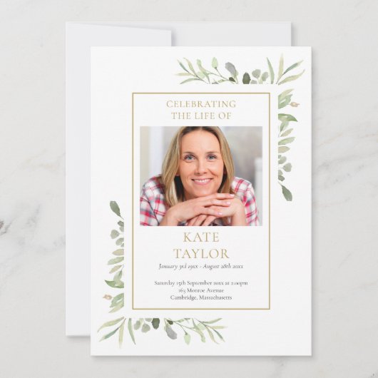 Begrafenis Herdenkingsdienst Order Of Service Prog Kaart (Voorkant)