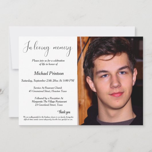 begrafenis, herdenkingsdienst, viering van het lev kaart (Voorkant)