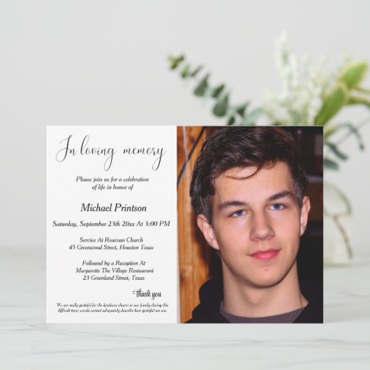 begrafenis, herdenkingsdienst, viering van het lev kaart (Staand voorkant)