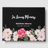 Begrafenis hield van een Waterverf roze witte roze Gastenboek (Voorkant)