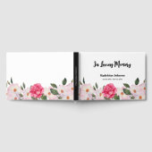 Begrafenis hield van een Waterverf roze witte roze Gastenboek (Volledig)