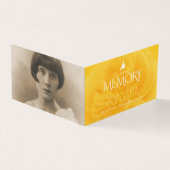 Begrafenis in liefdevolle geheugen gele rose gedic kaart (Buitenkant)