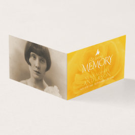 Begrafenis in liefdevolle geheugen gele rose gedic kaart