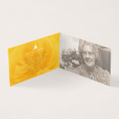 Begrafenis in liefdevolle geheugen gele rose gedic kaart (Binnen)