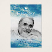 Begrafenis in liefdevolle geheugenwolken gebed / g visitekaartje (Voorkant)