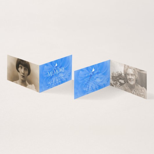 Begrafenis in liefdevolle herinnering blauw roos g kaart (Binnen en buitenkant)