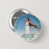 Begrafenis in liefdevolle herinnering Foto donkerg Ronde Button 5,7 Cm (Voorkant /achterkant)