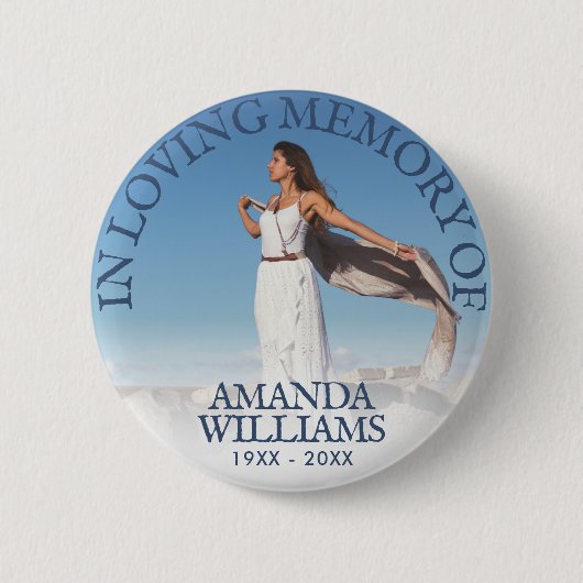 Begrafenis in liefdevolle herinnering Foto Navy Bl Ronde Button 5,7 Cm (Voorkant)
