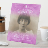 Begrafenis in liefdevolle herinnering roos paarse  reclamebord met voetstuk (Insitu)