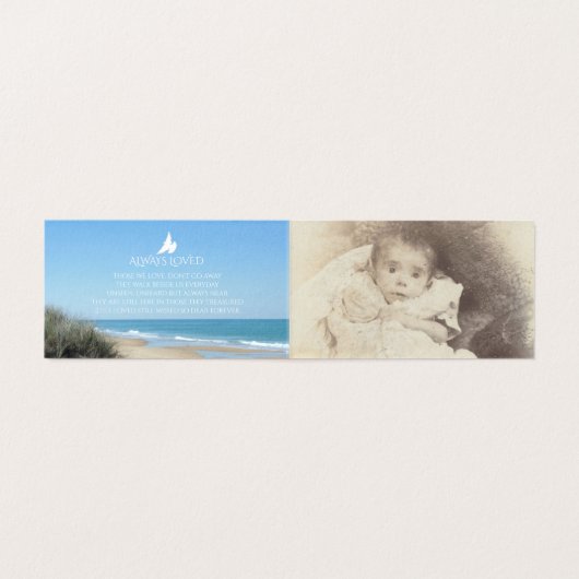 Begrafenis in liefdevolle herinnering strand gedic kaart (Binnenkant ongevouwen)