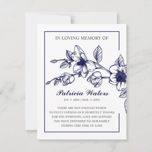begrafenis in liefhebbend geheugen Foto | Navy Mag Bedankkaart (Voorkant)