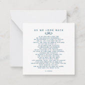 Begrafenis in ons hart Als we terugkijken naar ged Notitiekaartje (Achterkant)