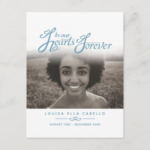 Begrafenis in ons hart blauw wit foto gedichtenkaa informatiekaartje