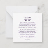 Begrafenis in ons hart gedicht vrije tijd paarse notitiekaartje (Achterkant)