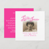 Begrafenis in ons hart is ze weg gedicht roze wit notitiekaartje (Voorkant / Achterkant)