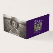 Begrafenis in ons hart voor altijd paarse gedichte kaart (Buitenkant)