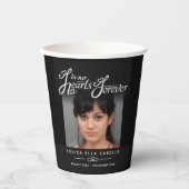 Begrafenis in ons hart voor altijd zwart gedicht e papieren bekers (Voorkant)