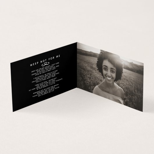 begrafenis in ons hart voor eeuwig mono gedicht. kaart (Binnen)