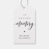 begrafenis, kaars, moderne kalligrafie, zwart scri cadeaulabel (Voorkant)