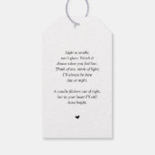 begrafenis, kaars, moderne kalligrafie, zwart scri cadeaulabel (Achterkant)