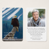 Begrafenis Kale Adelaar Memorial Gebed Sympathie C Visitekaartje (Voorkant /achterkant)