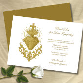 Begrafenis Katholiek gedenkteken Jezus condoleert Bedankkaart