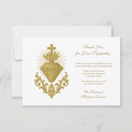 Begrafenis Katholiek gedenkteken Jezus condoleert Bedankkaart (Voorkant)