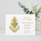 Begrafenis Katholiek gedenkteken Jezus condoleert Bedankkaart (Staand voorkant)