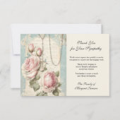 Begrafenis katholiek gedenkteken rozenkrans en Roz Bedankkaart (Voorkant)