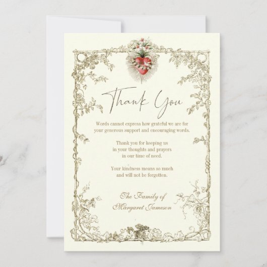 Begrafenis Katholiek Onbevlekt Hart van Maria Bedankkaart (Voorkant)