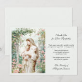 Begrafenis Katholieke Memorial Maria en Jezus Bloe Bedankkaart (Voorkant / Achterkant)